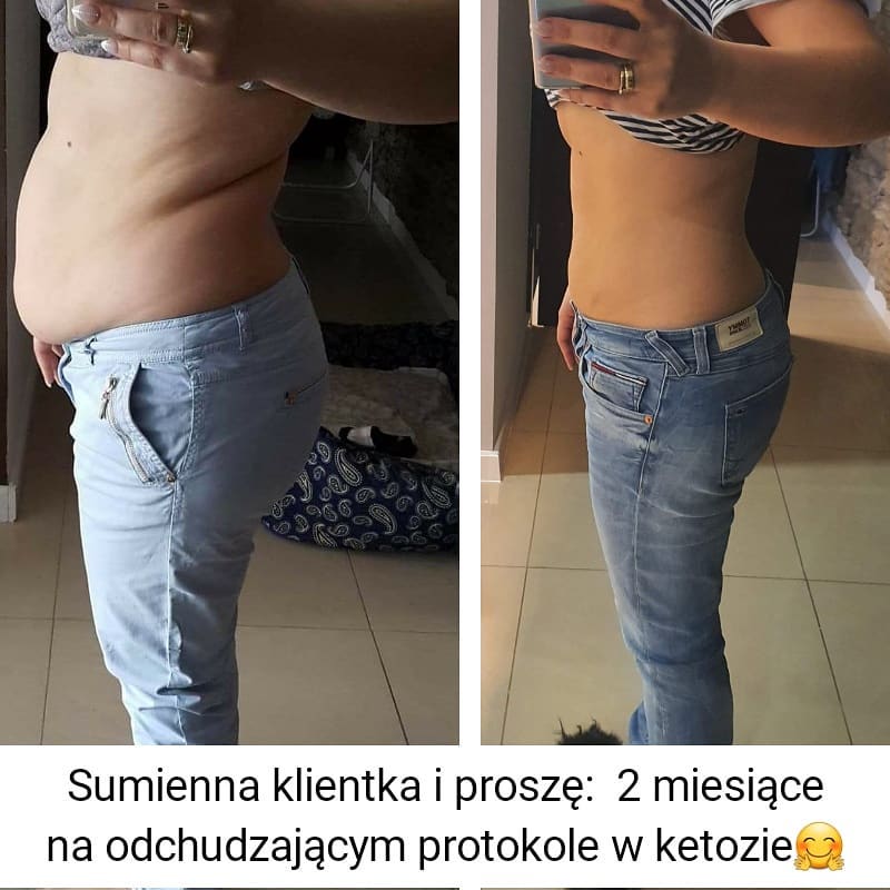 Klientka przed i po: 2 miesiące na protokole odchudzającym w ketozie