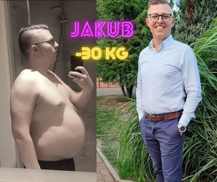 Jakub przed i po: minus 30 kg